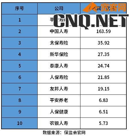 保险公司排名前十位的公司有哪些？