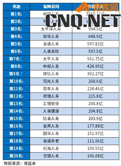 中国十大保险公司排行榜2023年