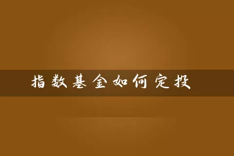 指数基金如何定投 基金基础教程 第1张-学习理财网 指数基金如何定投 (https://www.cnq.net/) 基金基础教程 第1张