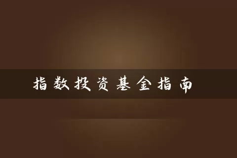 指数投资基金指南 基金基础教程 第1张-学习理财网 指数投资基金指南 (https://www.cnq.net/) 基金基础教程 第1张