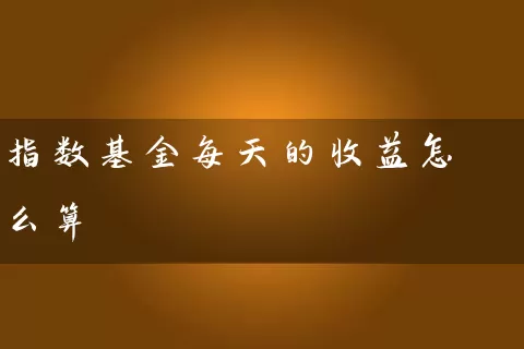 指数基金每天的收益怎么算 基金基础教程 第1张-学习理财网 指数基金每天的收益怎么算 (https://www.cnq.net/) 基金基础教程 第1张
