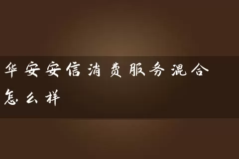 华安安信消费服务混合怎么样 基金基础教程 第1张-学习理财网 华安安信消费服务混合怎么样 (https://www.cnq.net/) 基金基础教程 第1张