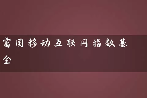 富国移动互联网指数基金 (https://www.cnq.net/) 基金基础教程 第1张