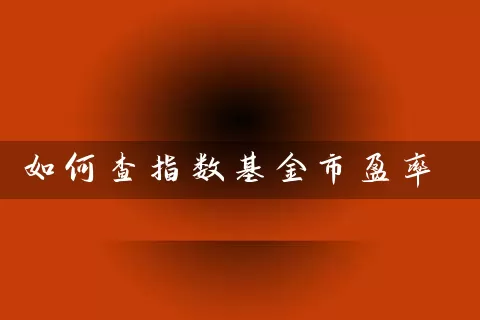 如何查指数基金市盈率 (https://www.cnq.net/) 基金基础教程 第1张