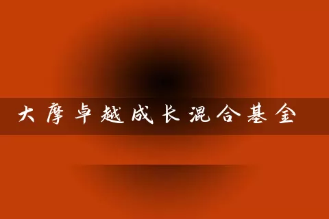 大摩卓越成长混合基金 (https://www.cnq.net/) 基金基础教程 第1张