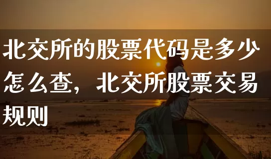 北交所的股票代码是多少怎么查，北交所股票交易规则 (https://www.cnq.net/) 股票基础教程 第1张