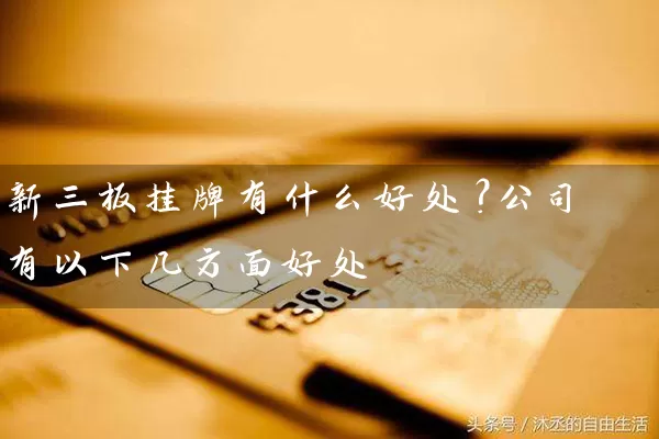 新三板挂牌有什么好处？公司有以下几方面好处 (https://www.cnq.net/) 股票基础教程 第1张