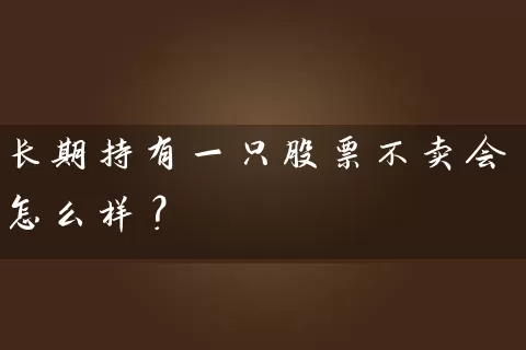 长期持有一只股票不卖会怎么样? 股票基础教程 第1张-学习理财网 长期持有一只股票不卖会怎么样? (https://www.cnq.net/) 股票基础教程 第1张