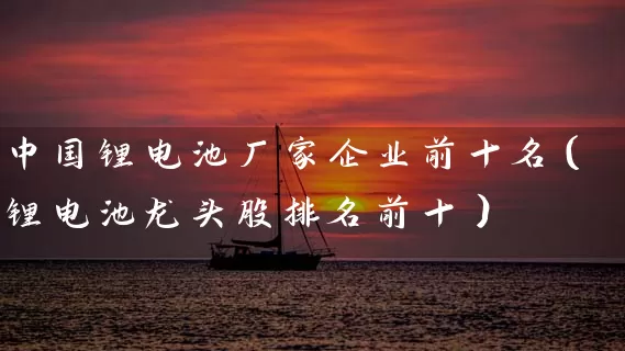 中国锂电池厂家企业前十名（锂电池龙头股排名前十） (https://www.cnq.net/) 股票基础教程 第1张