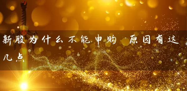 新股为什么不能申购 原因有这几点 (https://www.cnq.net/) 股票基础教程 第1张