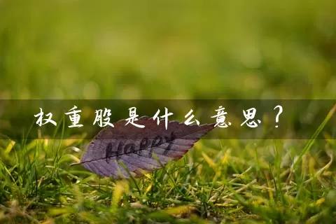 权重股是什么意思？ (https://www.cnq.net/) 股票基础教程 第1张