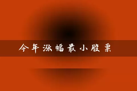 今年涨幅最小股票 (https://www.cnq.net/) 股票基础教程 第1张