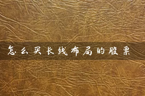 怎么买长线布局的股票 (https://www.cnq.net/) 股票基础教程 第2张