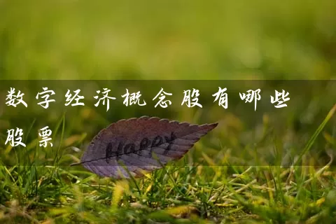 数字经济概念股有哪些股票 (https://www.cnq.net/) 股票基础教程 第1张