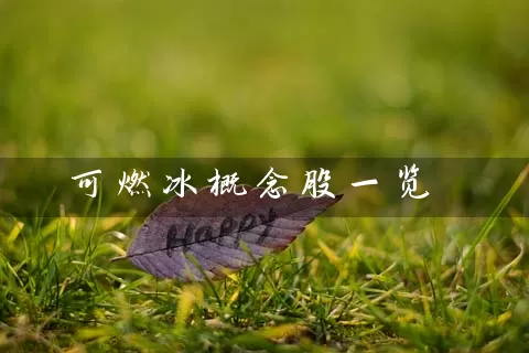 可燃冰概念股一览 (https://www.cnq.net/) 股票基础教程 第1张