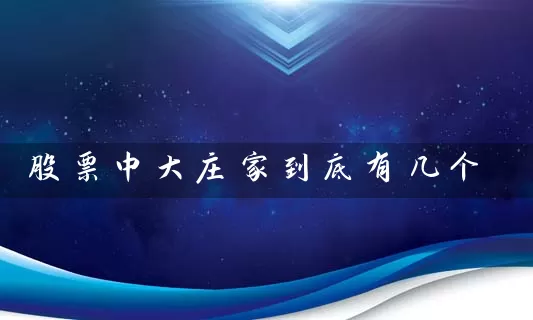 股票中大庄家到底有几个 (https://www.cnq.net/) 股票基础教程 第1张