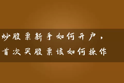 炒股票新手如何开户，首次买股票该如何操作 (https://www.cnq.net/) 股票基础教程 第1张