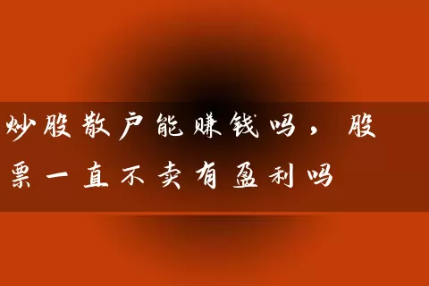 炒股散户能赚钱吗，股票一直不卖有盈利吗 (https://www.cnq.net/) 股票基础教程 第1张