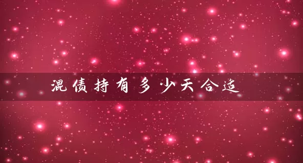 混债持有多少天合适 基金基础教程 第1张-学习理财网 混债持有多少天合适 (https://www.cnq.net/) 基金基础教程 第1张