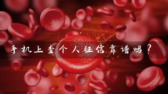 手机上查个人征信靠谱吗？ (https://www.cnq.net/) 银行理财 第1张