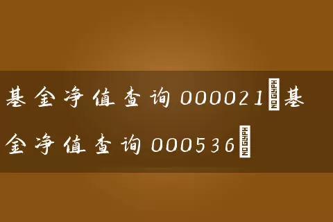 基金净值查询000021(基金净值查询000536) 基金基础教程 第1张-学习理财网 基金净值查询000021(基金净值查询000536) (https://www.cnq.net/) 基金基础教程 第1张