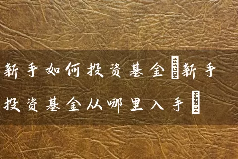 新手如何投资基金(新手投资基金从哪里入手) (https://www.cnq.net/) 基金基础教程 第1张