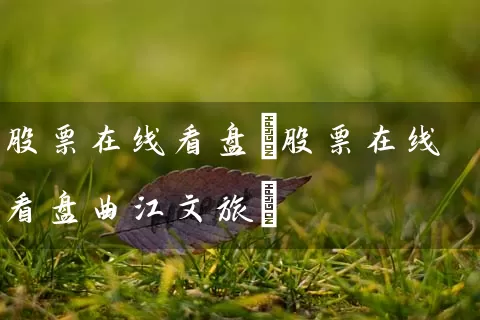 股票在线看盘(股票在线看盘曲江文旅) (https://www.cnq.net/) 股票基础教程 第1张