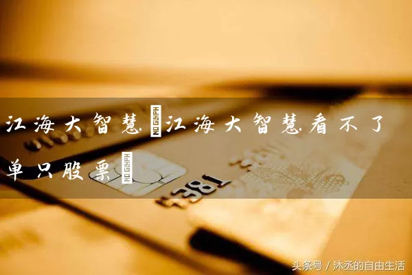 江海大智慧(江海大智慧看不了单只股票) (https://www.cnq.net/) 股票基础教程 第1张