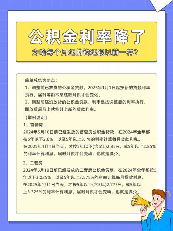 公积金利率降了为啥每个月还的钱还跟以前一样？真相揭秘