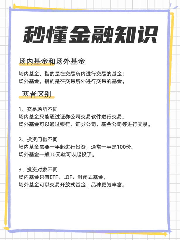 场内基金和场外基金的区别在于什么？一文详解两者区别？